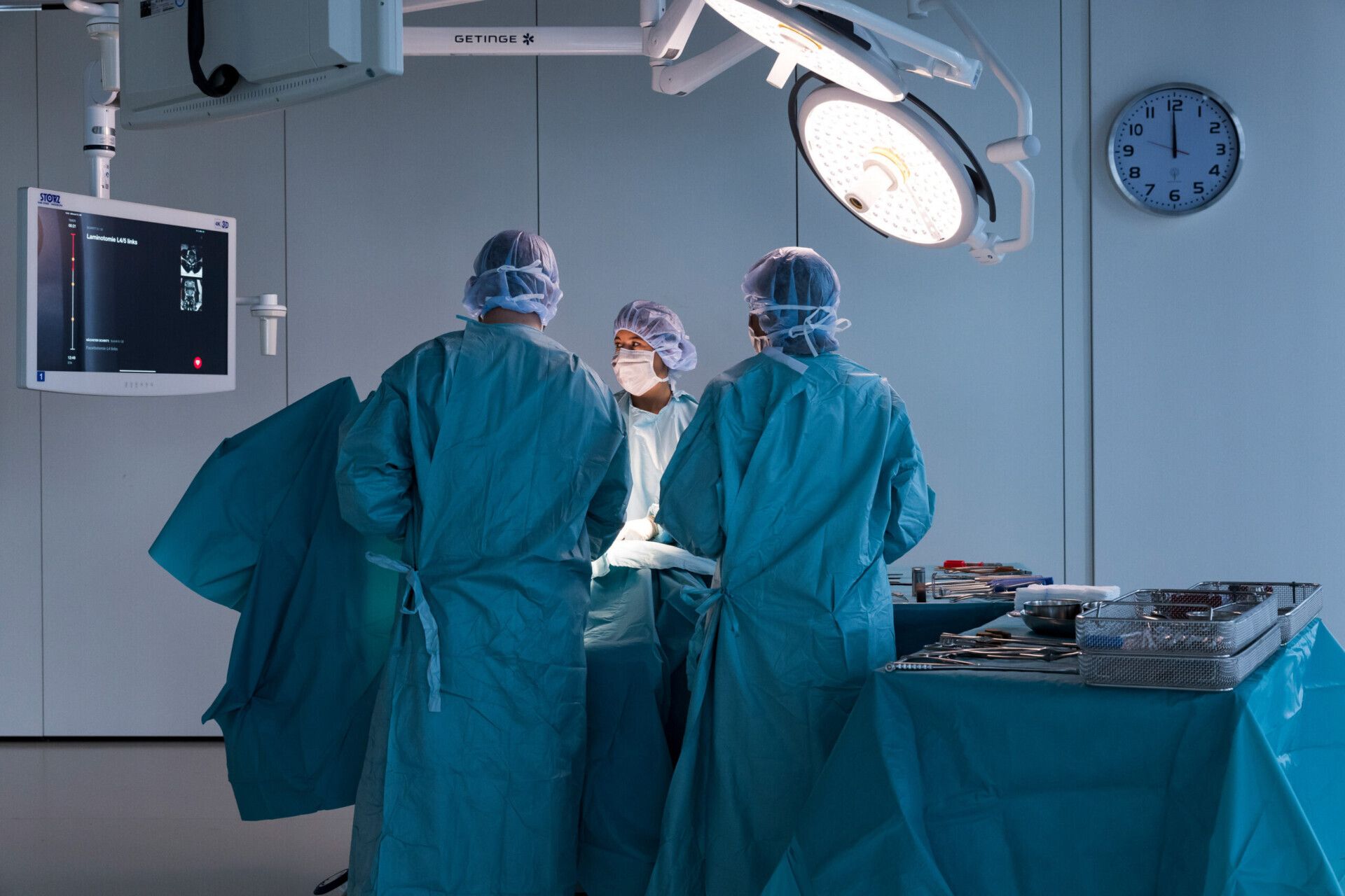 A surgical team at work in the operating theatre